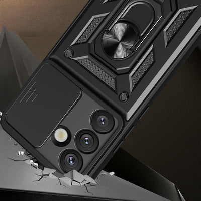 Hybrid Armor Camshield with Camera Cover and Metal Ring for Samsung Galaxy S25 - Black — Hurtel