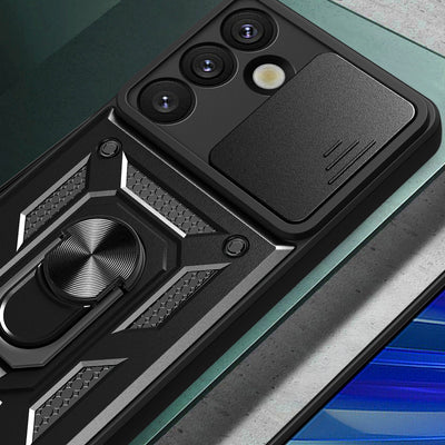 Hybrid Armor Camshield with Camera Cover and Metal Ring for Samsung Galaxy S25 - Black — Hurtel