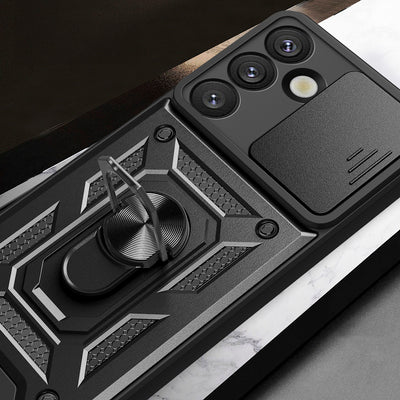 Hybrid Armor Camshield with Camera Cover and Metal Ring for Samsung Galaxy S25 - Black — Hurtel