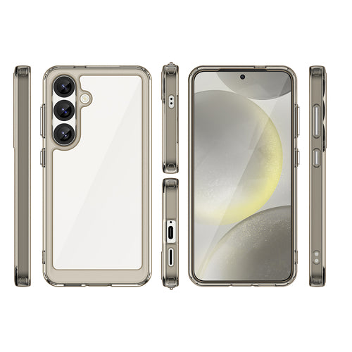 Outer Space Case with Gel Frame for Samsung Galaxy S25 - Clear Black — Hurtel