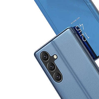 Clear View Case for Samsung Galaxy S25+ Cover with Flip - Blue — Hurtel