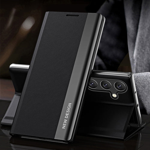 Sleep Case Pro Samsung Galaxy S25+ Case with Flip and Stand - Black — Hurtel