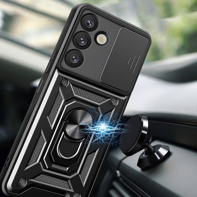 Hybrid Armor Camshield with Camera Cover and Metal Ring for Samsung Galaxy S25+ - Black — Hurtel