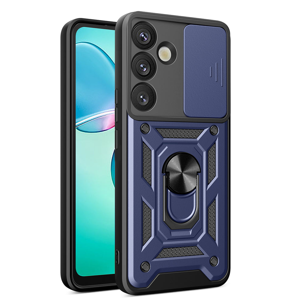 Hybrid Armor Camshield with Camera Cover and Metal Ring for Samsung Galaxy S25+ - Blue — Hurtel