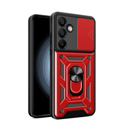 Hybrid Armor Camshield with Camera Cover and Metal Ring for Samsung Galaxy S25+ - Red — Hurtel