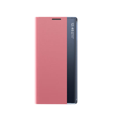 New Sleep Case for Samsung Galaxy S25 Ultra Cover with Flip and Stand - Pink — Hurtel
