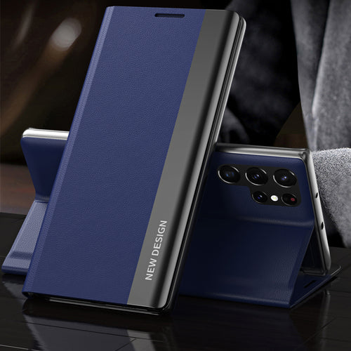 Sleep Case Pro Samsung Galaxy S25 Ultra Case with Flip and Stand - Blue — Hurtel
