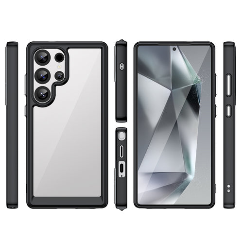 Outer Space Case with Gel Frame for Samsung Galaxy S25 Ultra - Black — Hurtel