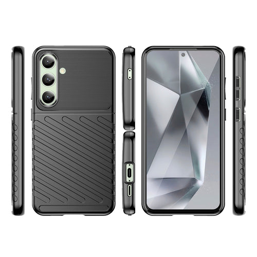Thunder Case for Samsung Galaxy S24 FE Silicone Armored Cover - Black — Hurtel