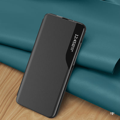 Eco Leather View Case for Samsung Galaxy S24 FE with Flip and Stand - Black — Hurtel