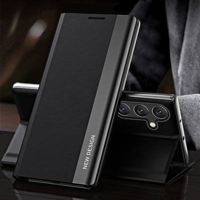 Sleep Case Pro Samsung Galaxy S24 FE Case with Flip and Stand - Black — Hurtel