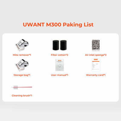 UWANT M300 500W 13000Pa Mattress Vacuum Cleaner - White