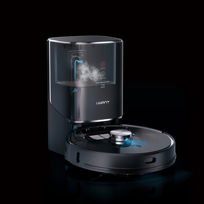 UWANT U100 Robot Vacuum Cleaner with Mop Function + Charging/Cleaning Station - Black