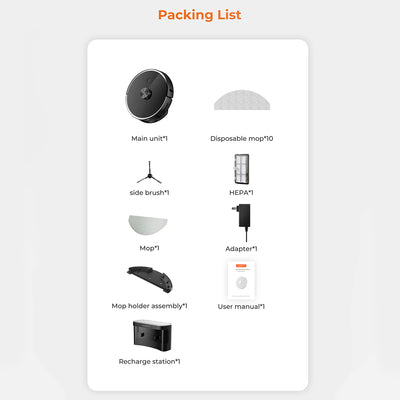 UWANT U100 Lite Robot Vacuum Cleaner with Mop Function + Charging Station - Gray