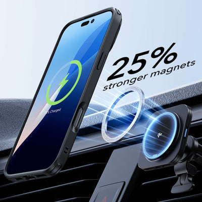 ESR Classic Hybrid Kickstand Halolock MagSafe iPhone 16 Plus + Tempered Glass Screen Protector - Black