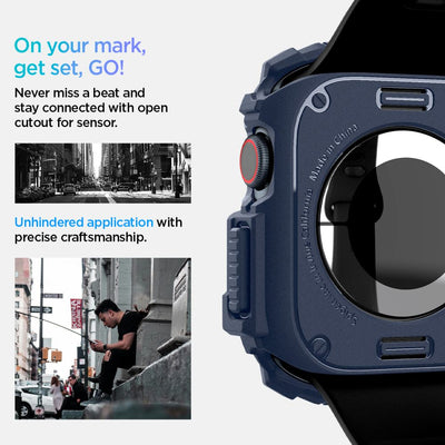 Spigen Rugged Armor Case for Apple Watch 10 46mm - Navy Blue