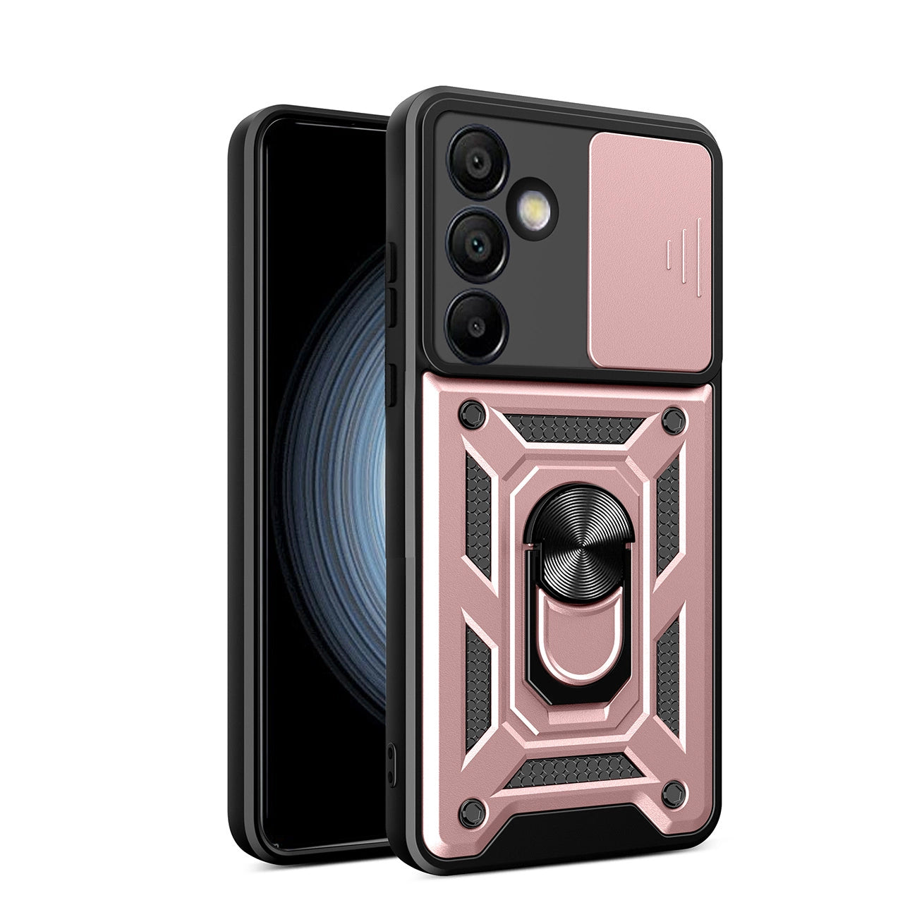 Hybrid Armor Camshield with Stand and Camera Cover for Samsung Galaxy A56 - Pink — Hurtel