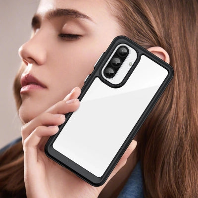 Outer Space Case for Samsung Galaxy A56 Cover with Flexible Frame - Black — Hurtel