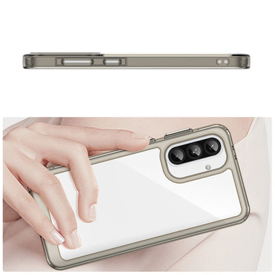 Outer Space Case for Samsung Galaxy A56 Cover with Flexible Frame - Semi-Transparent, Black — Hurtel