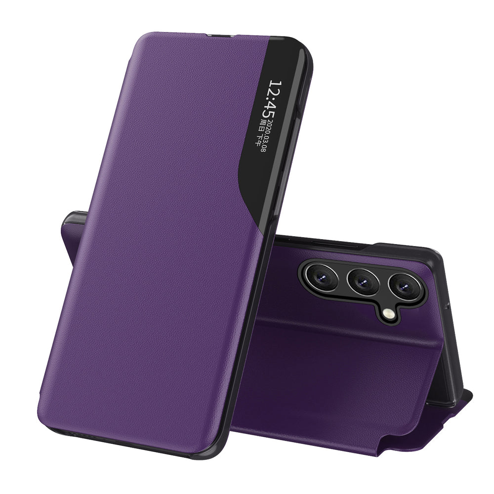 Eco Leather View Case elegant case with flap and stand function for Samsung Galaxy A26 - purple — Hurtel