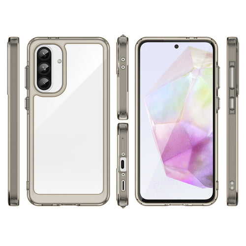 Outer Space Case for Samsung Galaxy A26 Cover with Flexible Frame - Semi-Transparent, Black — Hurtel