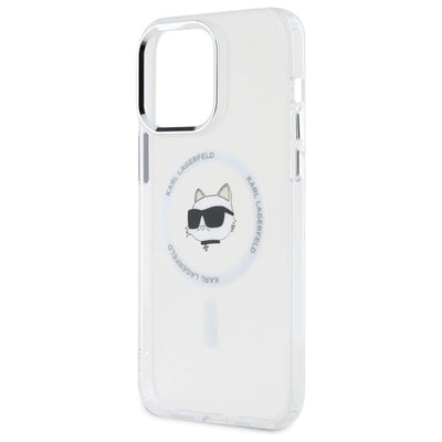 Karl Lagerfeld IML Metal Choupette Head MagSafe iPhone 13 Pro Case - White
