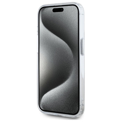 Karl Lagerfeld IML Metal Karl&amp;Choupette Head MagSafe Case for iPhone 15 Pro Max - White