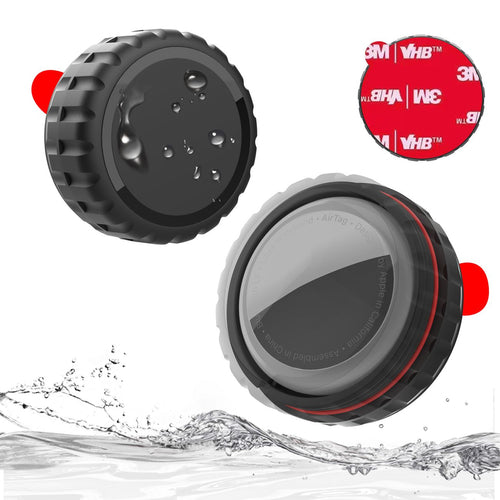 Apple AirTag Case, Screw-On, Waterproof, Self-Adhesive - Black — Hurtel