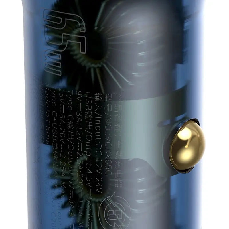 Dual Quick Charger Car Charger Baseus Particular Digital Display QC+PPS 65W (Silver) - Product Image 6