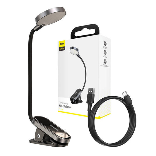 Baseus (DGRAD-0G) Comfort Reading Mini Clip Lamp (dark gray) - Product Image 1