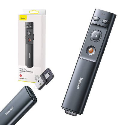 Baseus Orange Dot Multifunctionale remote control for presentation, with a laser pointer - gray - Product Image 8