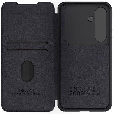 Nillkin Qin Pro Case for Samsung Galaxy S25+ with Flip and Camera Cover - Black