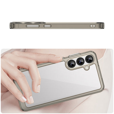 Outer Space Case for Samsung Galaxy A36 Cover with Flexible Frame - Semi-Transparent, Black — Hurtel