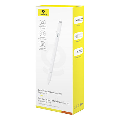 Baseus Smooth Writing III 3in1 Passive Stylus - Magnetic Version - White