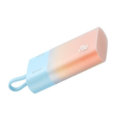 Baseus Popsicle 5200mAh 20W Powerbank with Built-in Lightning Cable (+ White Baseus Simple USB-C - USB-C 60W/20V/3A/30cm Cabl