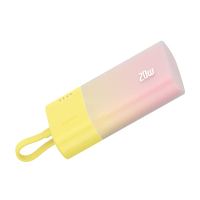 Baseus Popsicle 5200mAh 20W Powerbank with Built-in Lightning Cable (+ White Baseus Simple USB-C - USB-C 60W/20V/3A/30cm Cabl