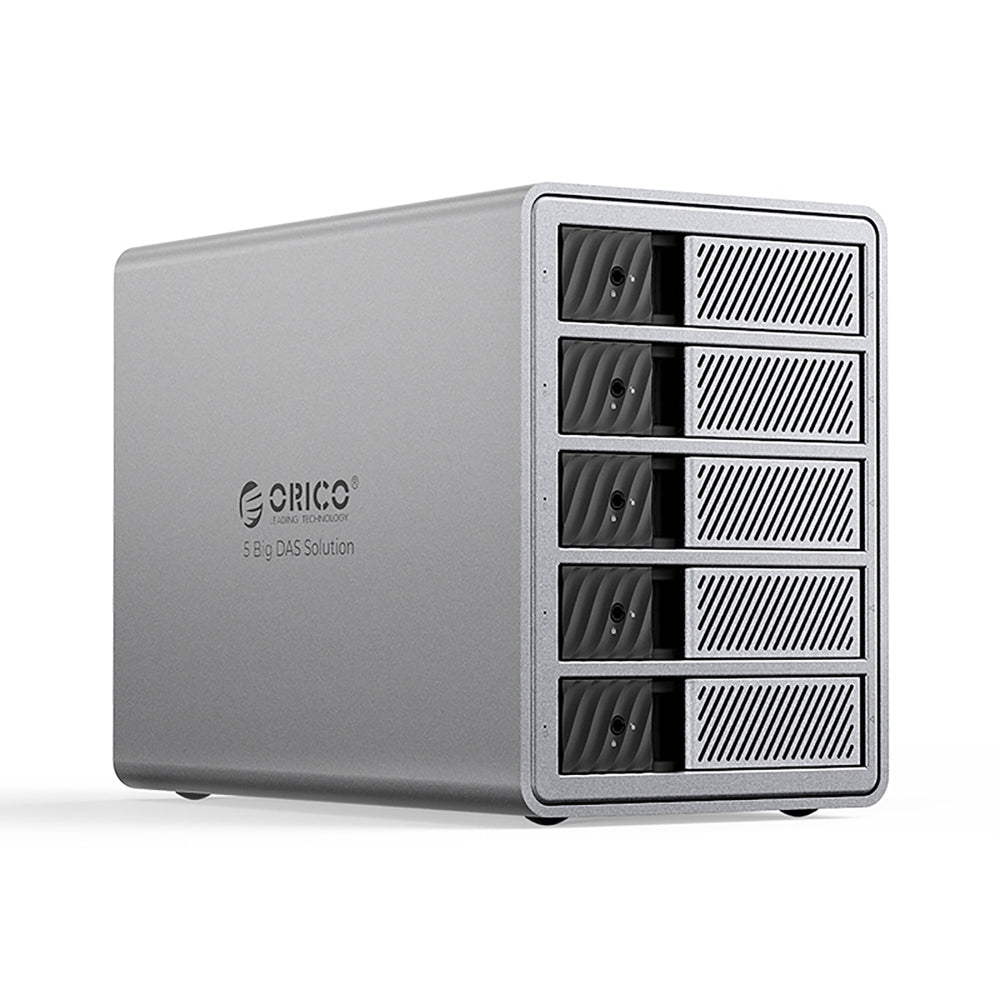 Orico 9858T3 5 Big DAS Solution ProThunder Disk Array with Thunderbolt 3 for 5 x 2.5"/3.5" SATA HDD/SSD - Gray