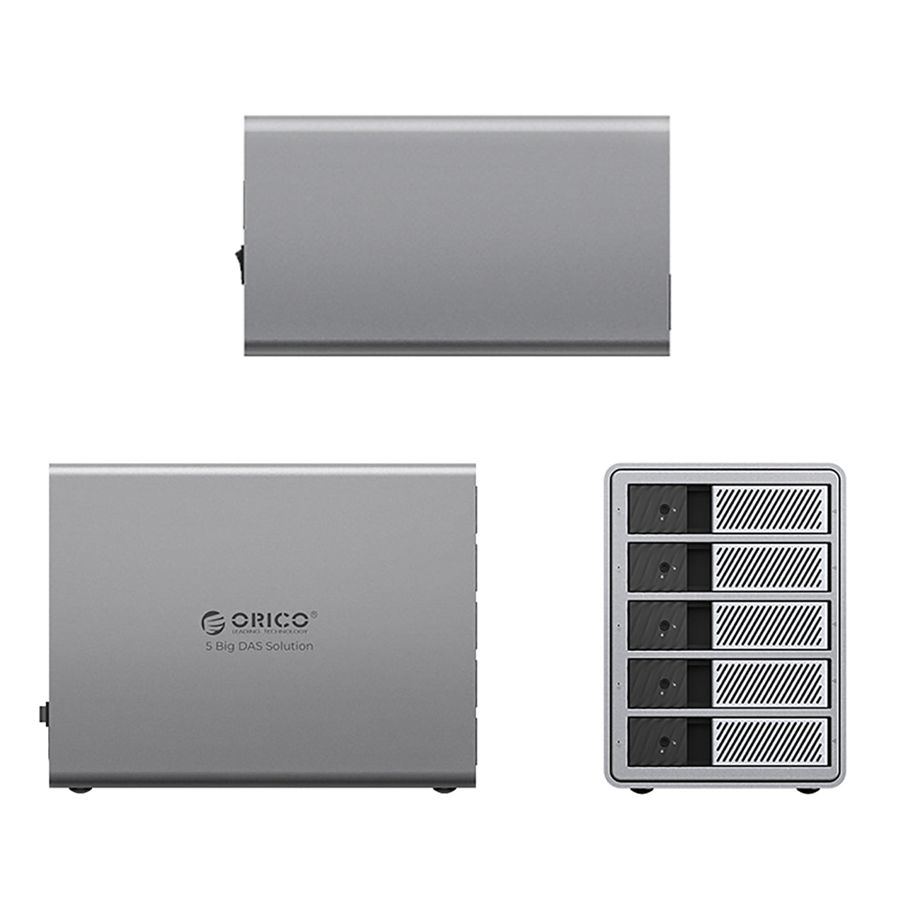 Orico 9858T3 5 Big DAS Solution ProThunder Disk Array with Thunderbolt 3 for 5 x 2.5"/3.5" SATA HDD/SSD - Gray