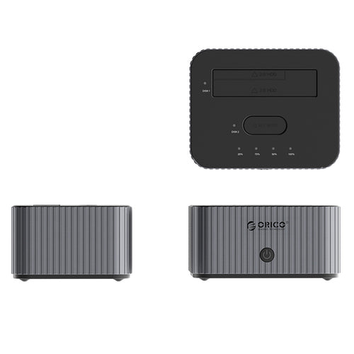 Orico IT28E-C 2-Disk Docking Station with M.2 NVME 2.5&quot;/3.5 HDD/2.5&quot; SSD Clone Function - Gray