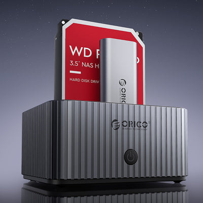 Orico IT28E-C 2-Disk Docking Station with M.2 NVME 2.5&quot;/3.5 HDD/2.5&quot; SSD Clone Function - Gray