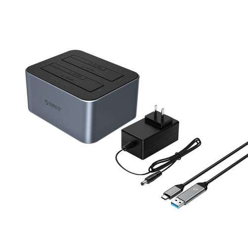 Orico 6626C3-C-V1 2-Drive Docking Station with Offline Clone Function 2.5"/3.5" SATA HDD/SSD - Gray