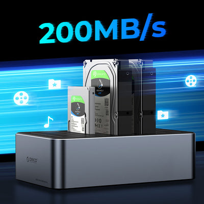 Orico 6656C3-C 5-Bay Docking Station with Offline Clone Function 2.5"/3.5" SATA HDD/SSD - Gray