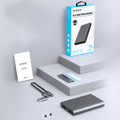 Orico AM2C3-2N Dual Disk Caddy for Two M.2 NVME USB-C 3.2 10Gb/s Drives - Gray