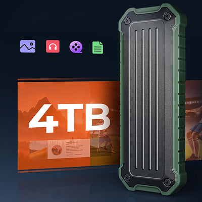 Wzmocniona kieszeń dyskowa Orico OTPX-G2 M.2 NVMe/SATA SSD USB-C 3.2 taktyczna - szaro-zielona