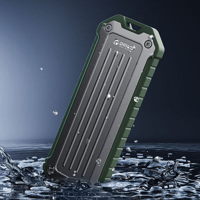 Wzmocniona kieszeń dyskowa Orico OTPX-G2 M.2 NVMe/SATA SSD USB-C 3.2 taktyczna - szaro-zielona