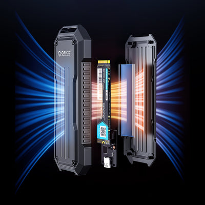 Orico OXS2C3-G2 M.2 NVMe/SATA SSD USB-C 3.2 Tactical Reinforced Disk Caddy - Gray