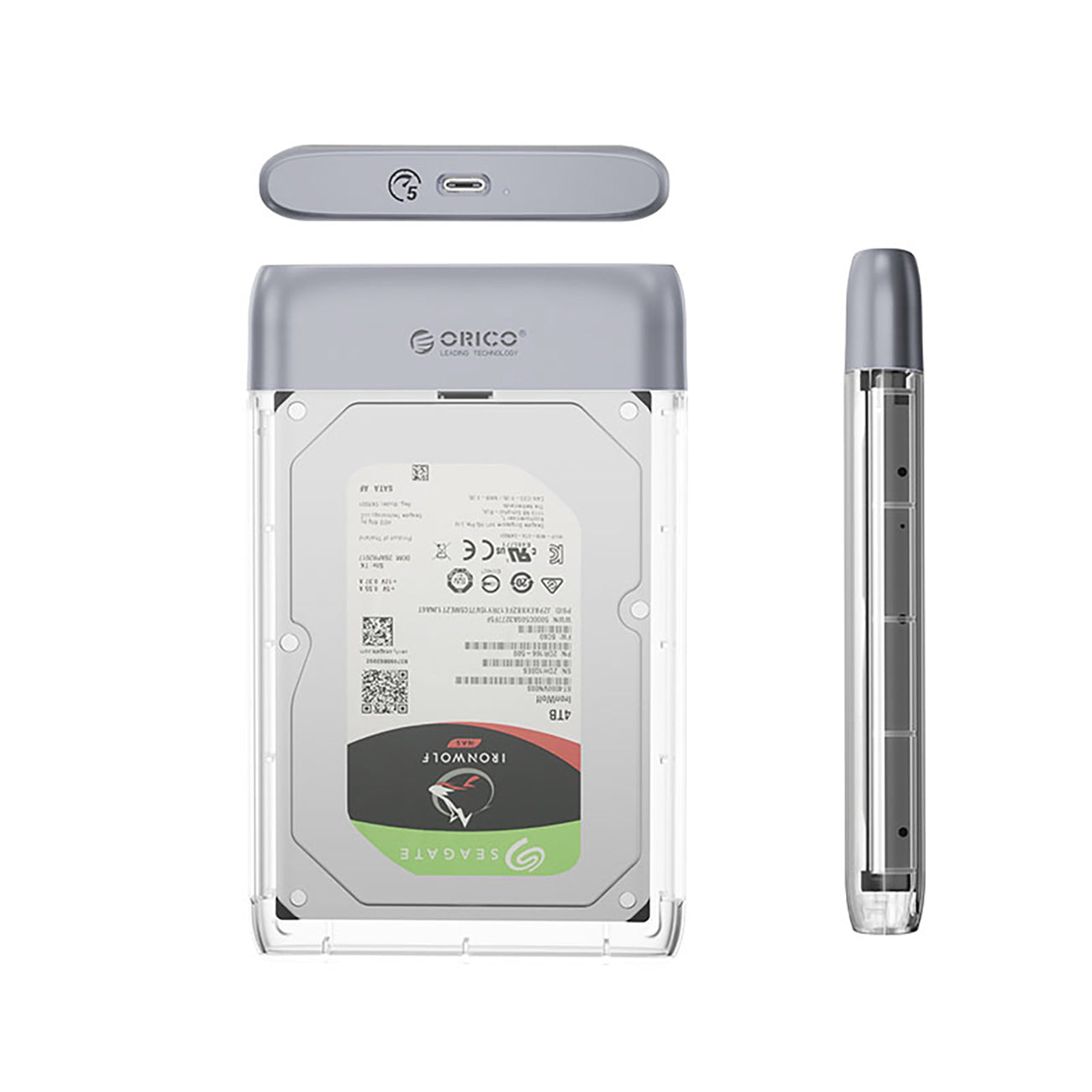 Orico TX25C3 2.5" HDD/SSD USB-C 5Gb/s Disk Drive - Transparent