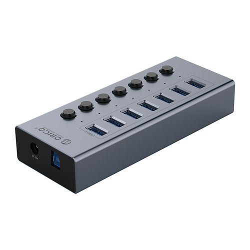 Orico BT2U3-7AB Hub 7x USB-A 3.0 with switches - gray