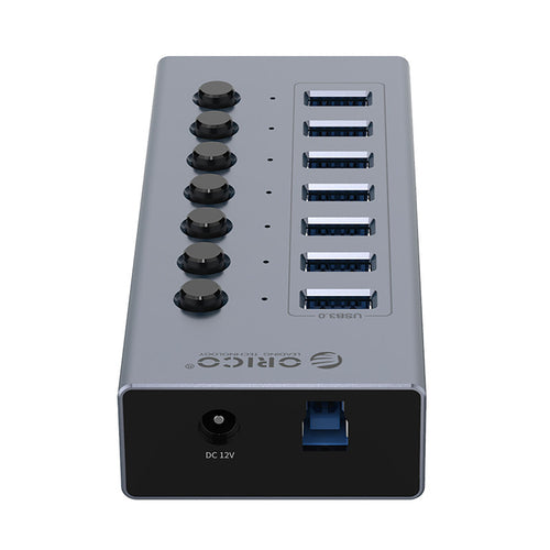 Orico BT2U3-7AB Hub 7x USB-A 3.0 with switches - gray