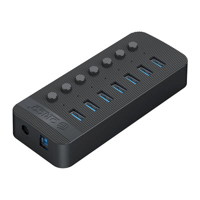 Orico CT2U3-7AB 7x USB-A 3.0 Hub with Switches - Black